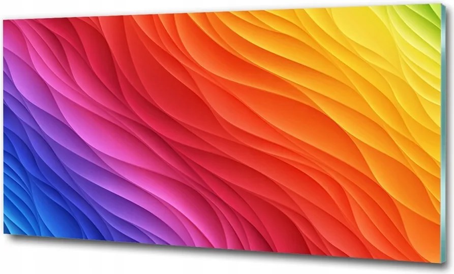 Fotó kép edzett üveg Színes hullámok 125x50