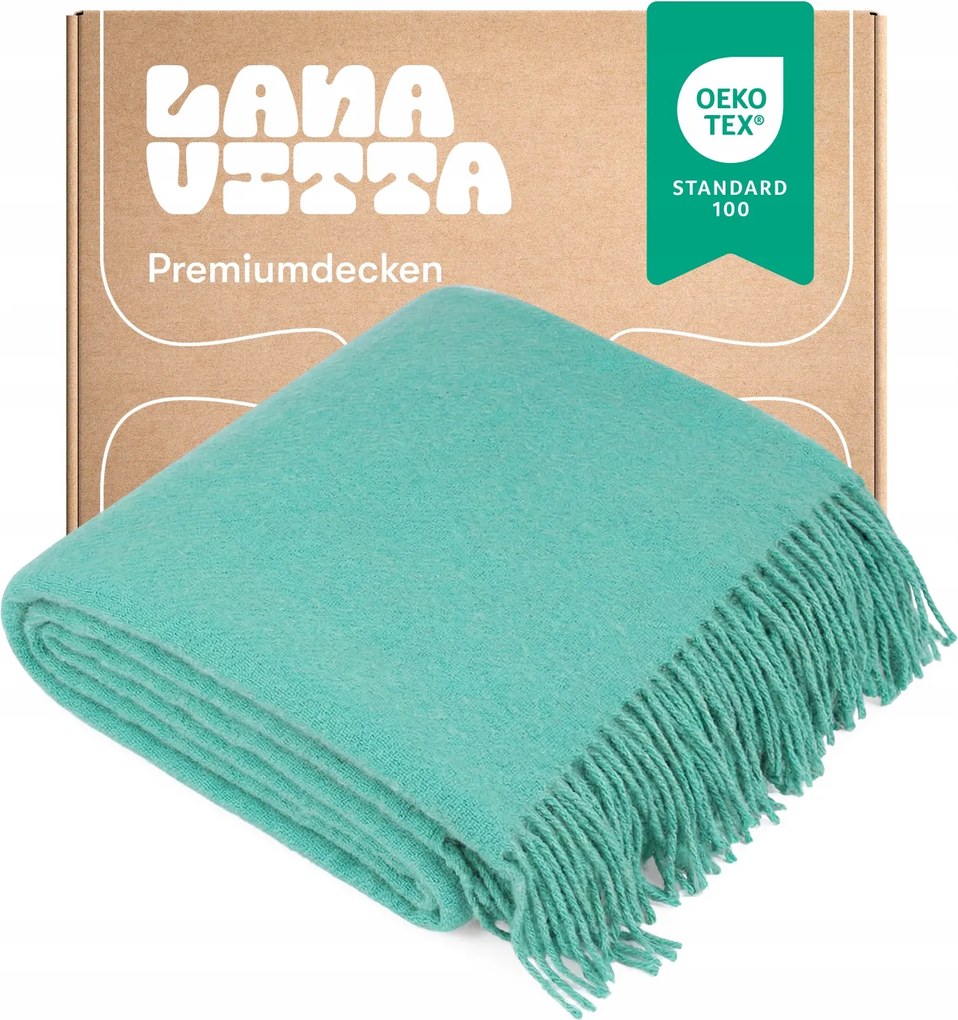 Gyapjú Takaró Meleg Gyapjú 100% Új-Zélandi Gyapjú Menta 140х200 cm