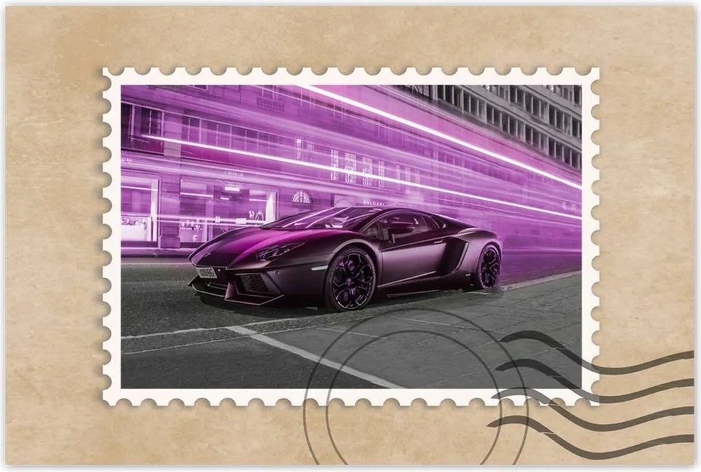 Poszterek 120x80 Lila sportautó