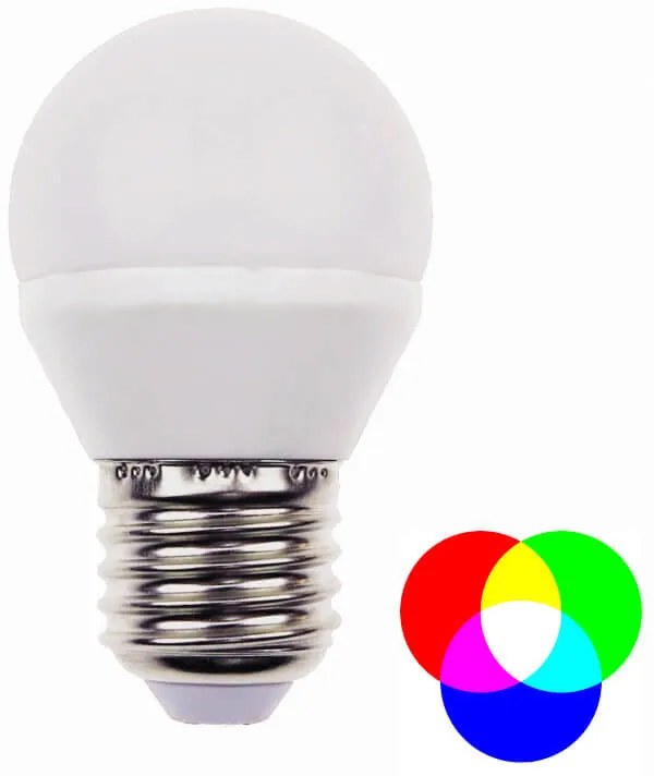 Globo 106753 távirányítós LED fényforrás, 4W=24W E27, 3000K+RGB, 300 lm