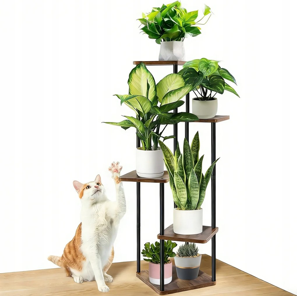 Virágágyás Álló Virágtartó Állvány Virágok Növények Fém Loft 5 Szintes