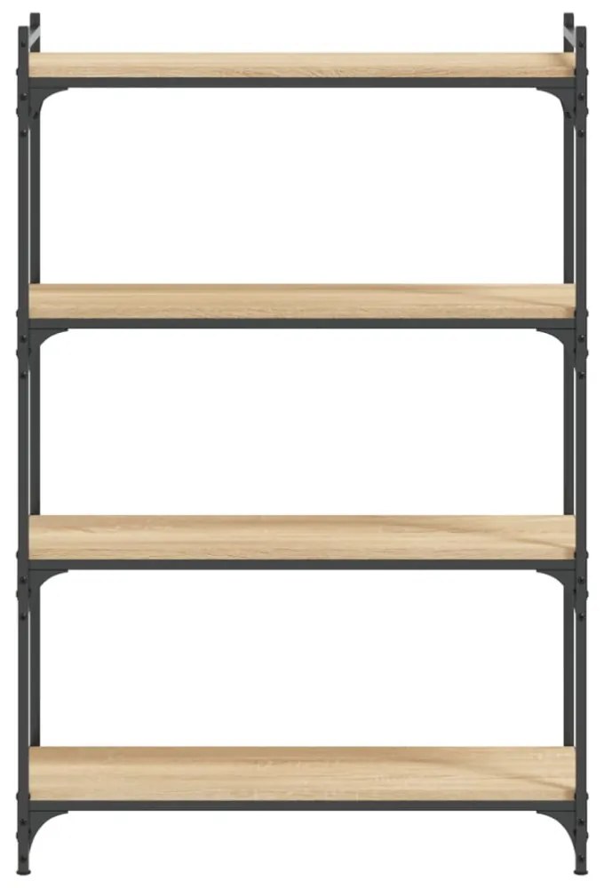 4 szintes sonoma tölgy szerelt fa könyvespolc 80 x 30 x 120 cm