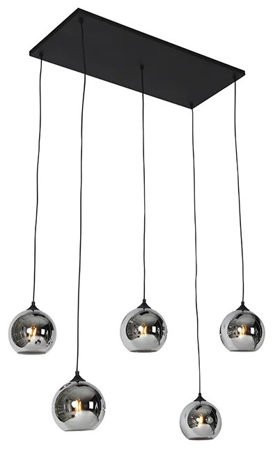Art Deco lógólámpa fekete füstüveggel 5-lámpás - Wallace