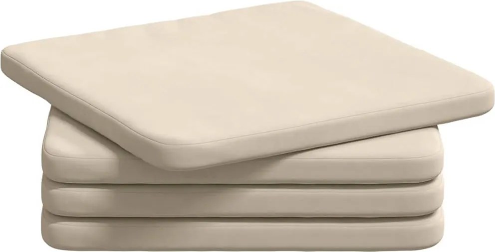 vidaXL Ülőpárnák 4 pcs Bézs 40 x 40 x 3 cm Mikroszálas Szövet