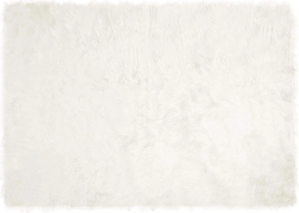 vidaXL Műgyapjú Szőnyeg Tafalla Fehér 140 x 200 cm Poliészter