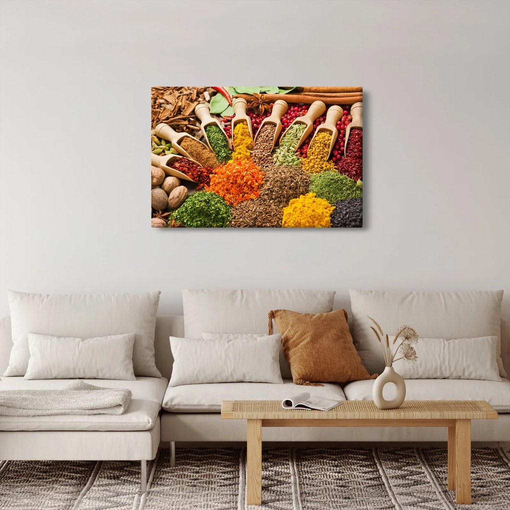 Kép - Fűszerek a világ minden tájáról (90x60 cm)