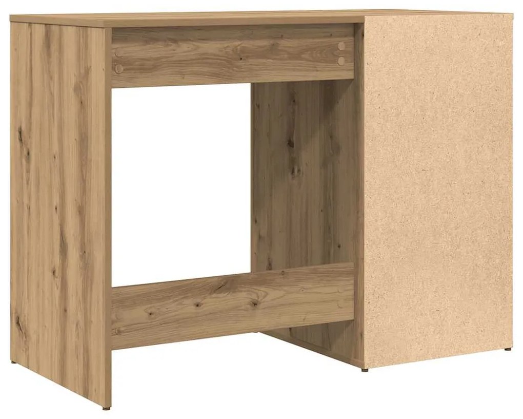 kézműves tölgy színű szerelt fa íróasztal 100 x 49 x 75 cm