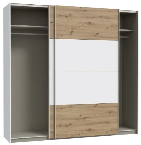 KARO gardróbszekrény 220x210 cm fehér/artisan tölgy