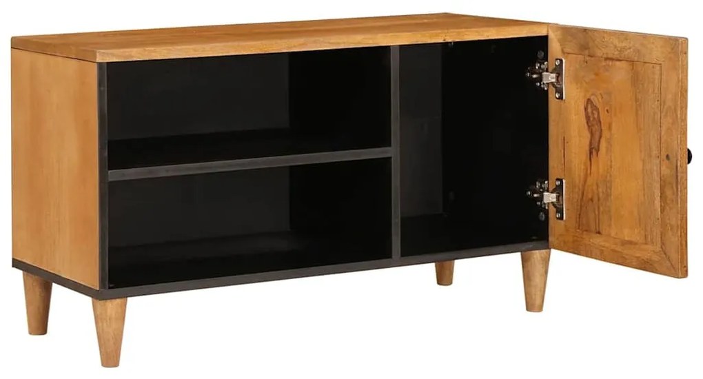 TV szekrény ajtóval Világosbarna 80 x 33 x 46 cm tömör mangófa