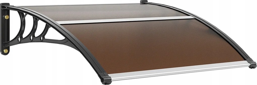 Ajtó fölé szerelhető előtető polikarbonát barna 96.5 x 101.7 cm