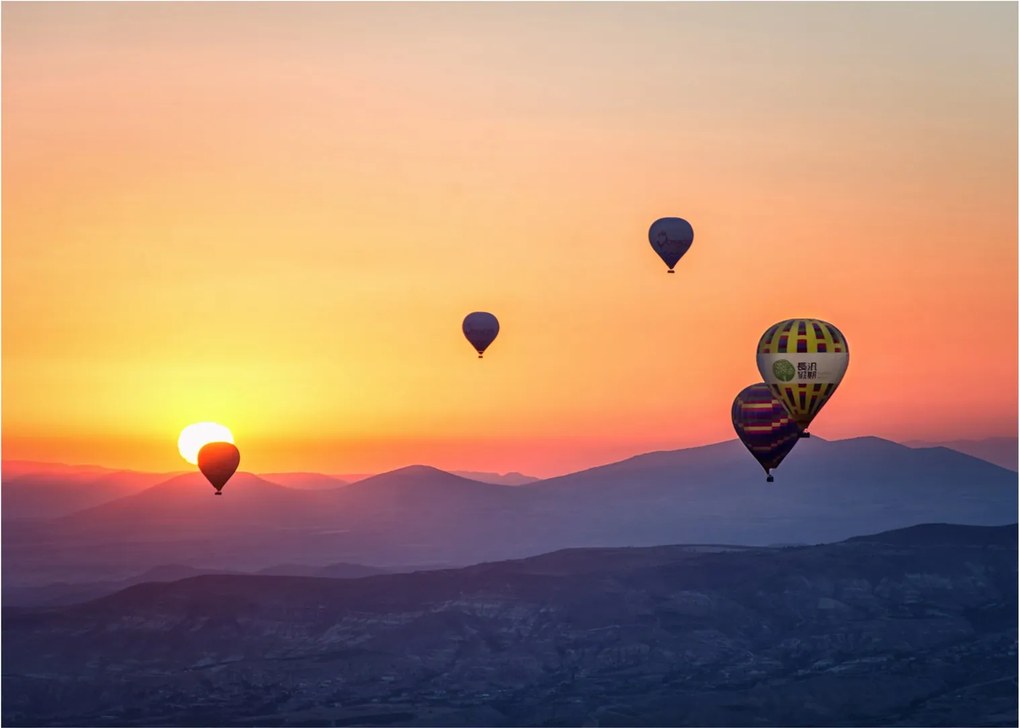 Hőlégballon képe (üvegen) (70x50 cm)