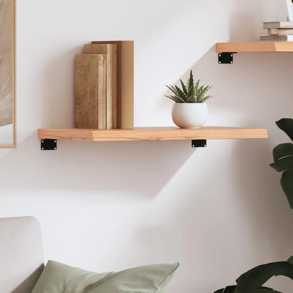 világosbarna kezelt tömör tölgyfa fali polc 60x30x(2-4) cm