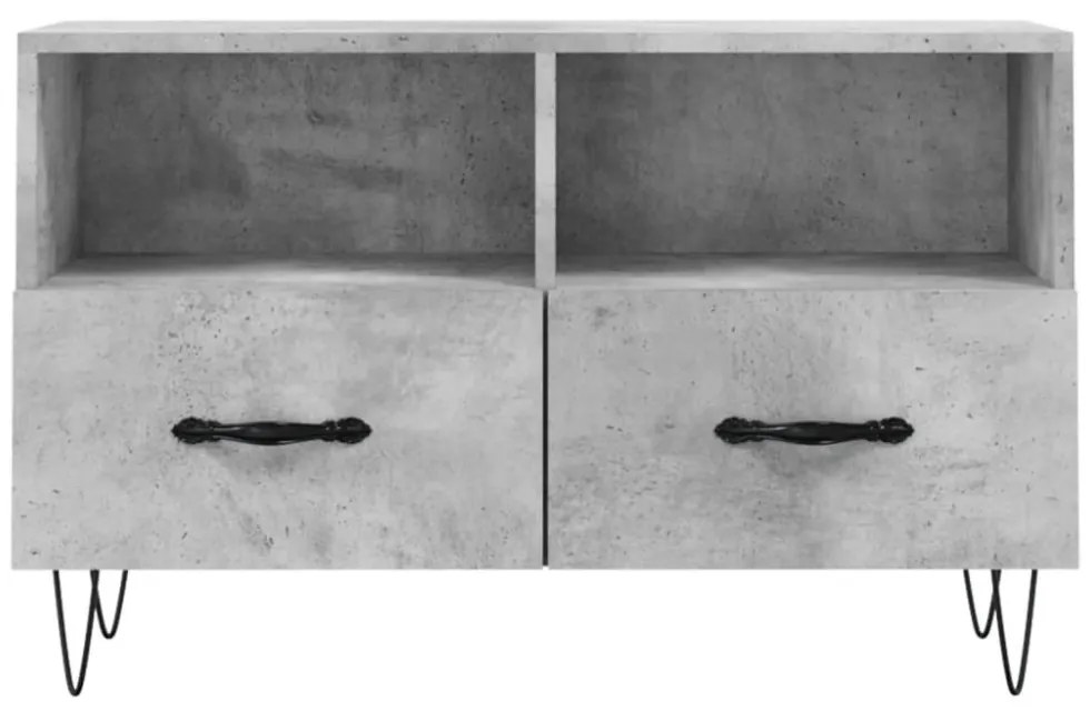 betonszürke szerelt fa TV-szekrény 80 x 36 x 50 cm