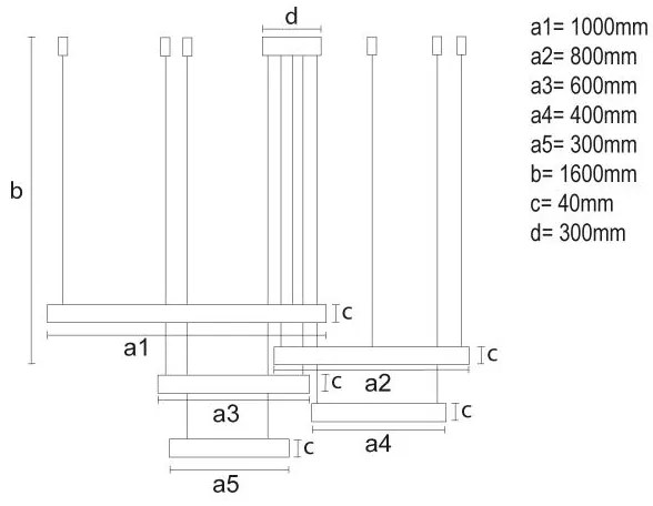 LED Dimmelhető csillár zsinóron LED/220W/230V 3000-6500K + távirányítás