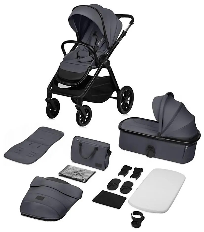 Lionelo - Kombinált 2 az 1-ben babakocsi LAYLA Grey Stone