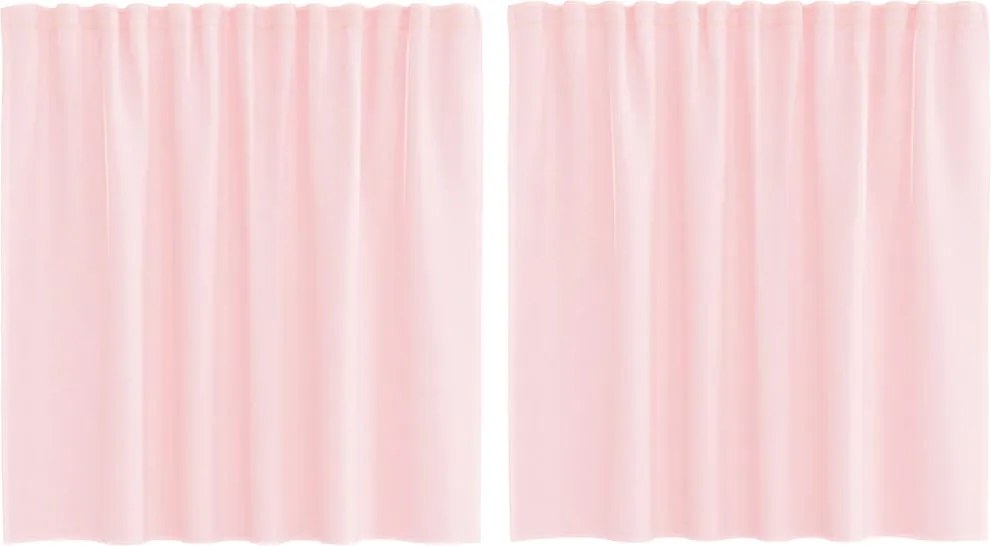 vidaXL 2 db világos rózsaszínű fátyolfüggönyök hurokkal 140x140 cm