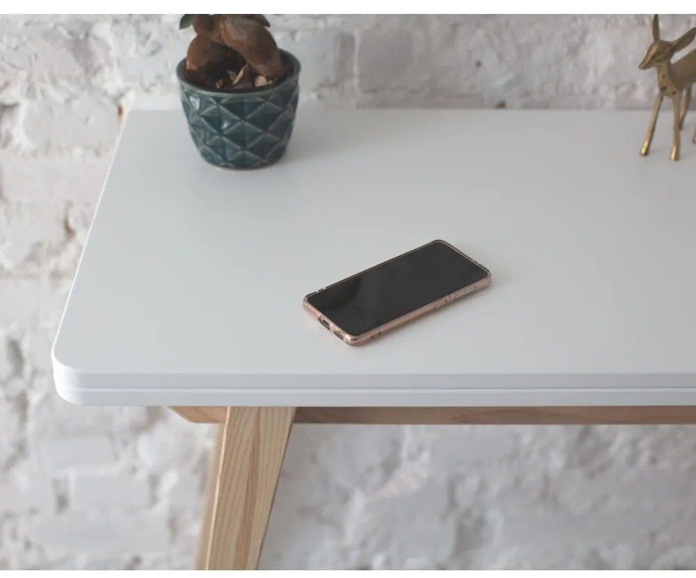 Bővíthető étkezőasztal fehér asztallappal hosszabbító asztallappal 90x45 cm Envelope – Ragaba