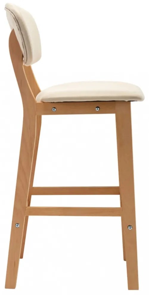 vidaXL 2 db krémszínű szövet bárszék