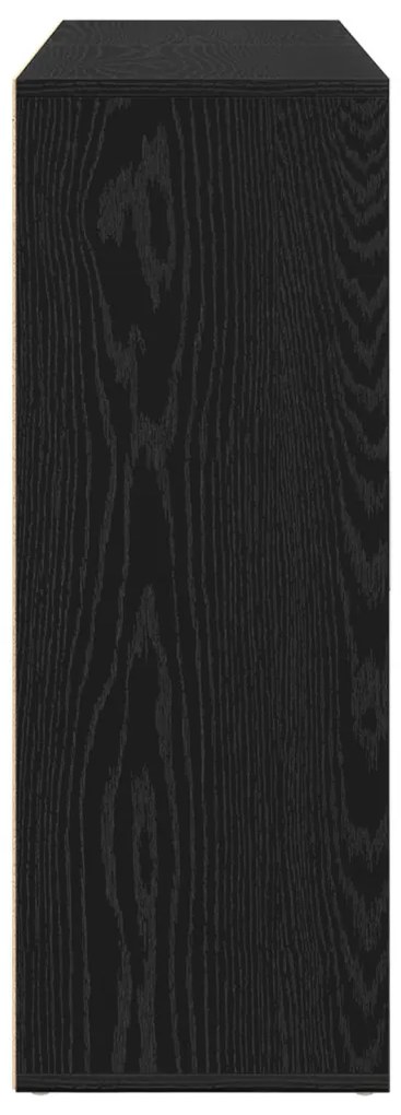 2 db fekete tölgy oldalszekrény 60x31x84 cm, mérnöki fa