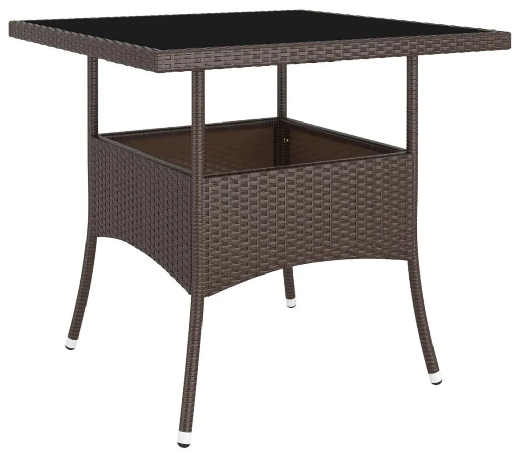 vidaXL 5 részes barna polyrattan kerti étkezőgarnitúra