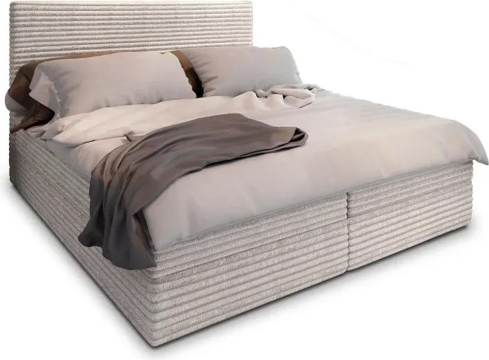 AKCIÓ Kárpitozott ágy boxspring ISPIRA 140x200 cm krém II. osztály Matrac: Bonell rugós matrac