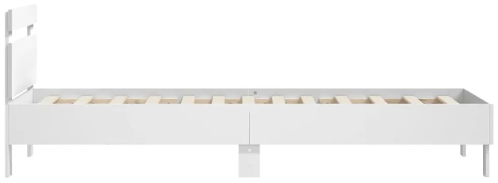fehér szerelt fa ágykeret fejtámlával 90 x 190 cm
