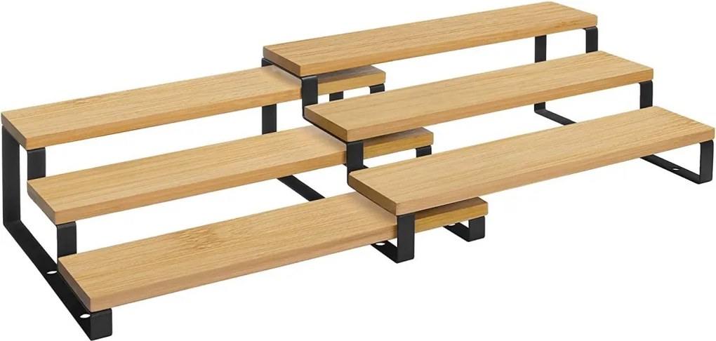 Bambusz fűszertartó 2 darabos szett, 3 szint, fekete 32x24x11/9cm