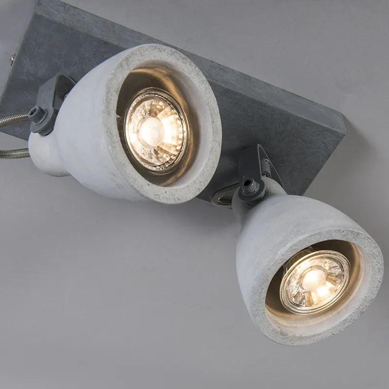 Ipari reflektor szürke beton 2 lámpás - Creto