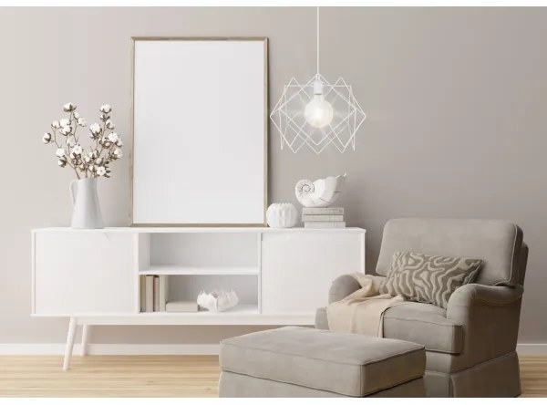 Csillár zsinóron GALL 1xE27/60W/230V fehér