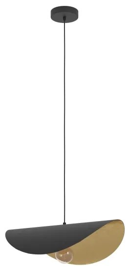 Eglo 390393 - Csillár zsinóron SACEDA 1xE27/40W/230V 53 cm fekete/arany