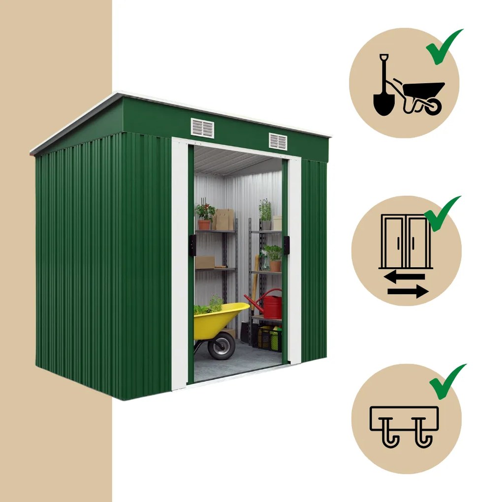 Kerti szerszámosház L, zöld Gardebruk