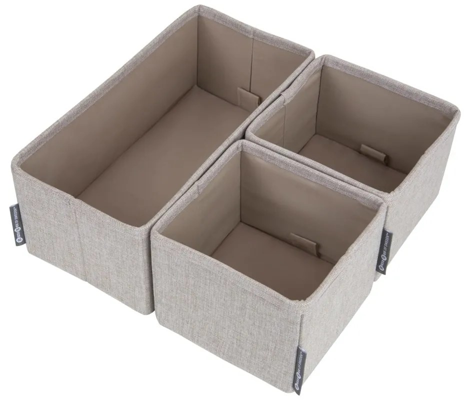 Drawer 3 db-os bézs rendszerező szett - Bigso Box of Sweden