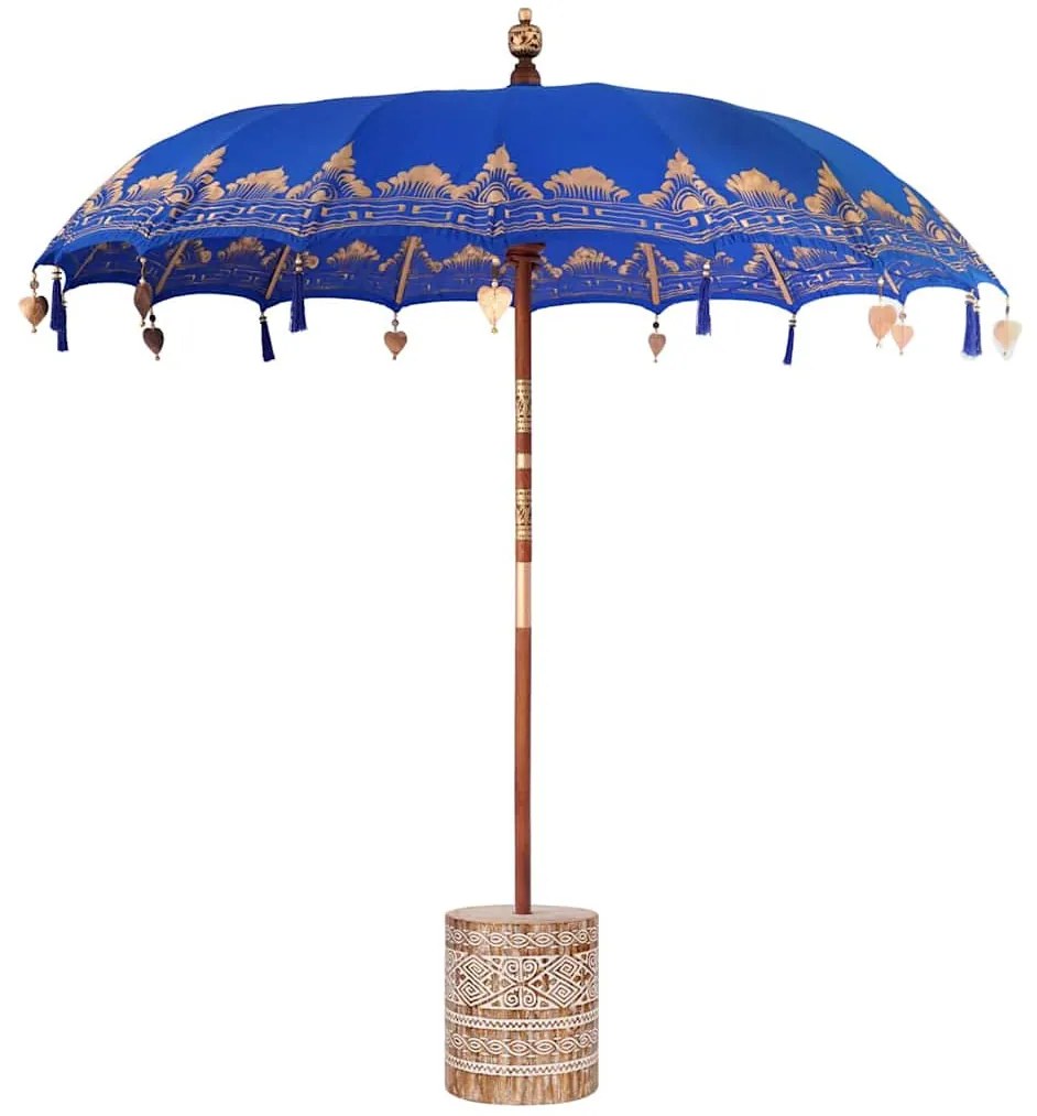 Balinéz Napernyő 260 Kék 210-220 cm Pamut és tömör fa