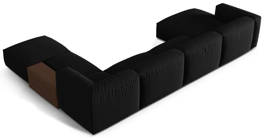 Fekete moduláris sarokkanapé (jobb oldali-U alakú) Martina – Micadoni Home