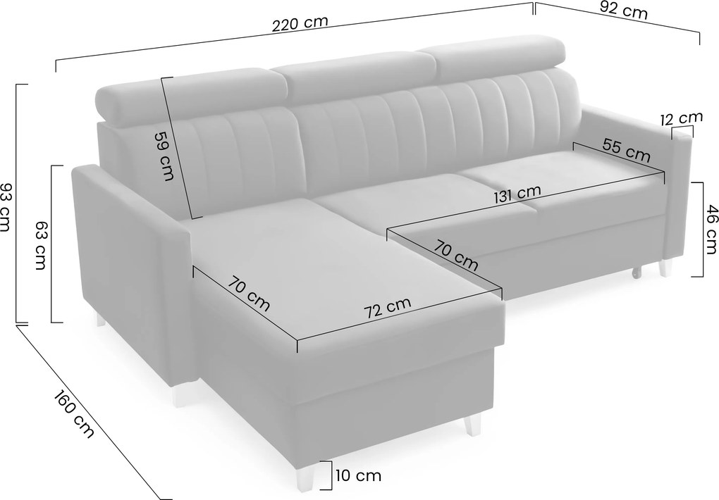 Vario sarokkanapé ágyfunkcióval univerzális jobb/bal oldali - zöld bársony Bluvel 78