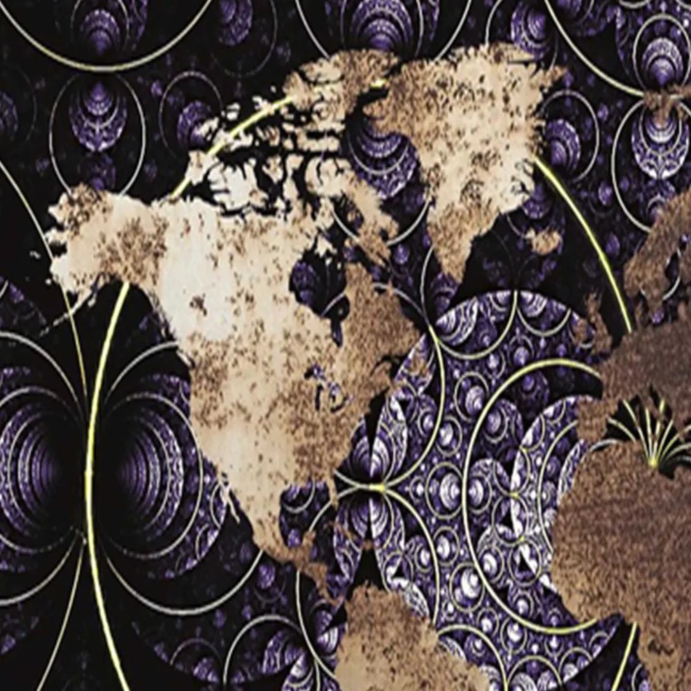 Gario Paraván Elegáns világtérkép Méret: 180 x 170 cm, Kivitelezés: Forgó paraván 360°
