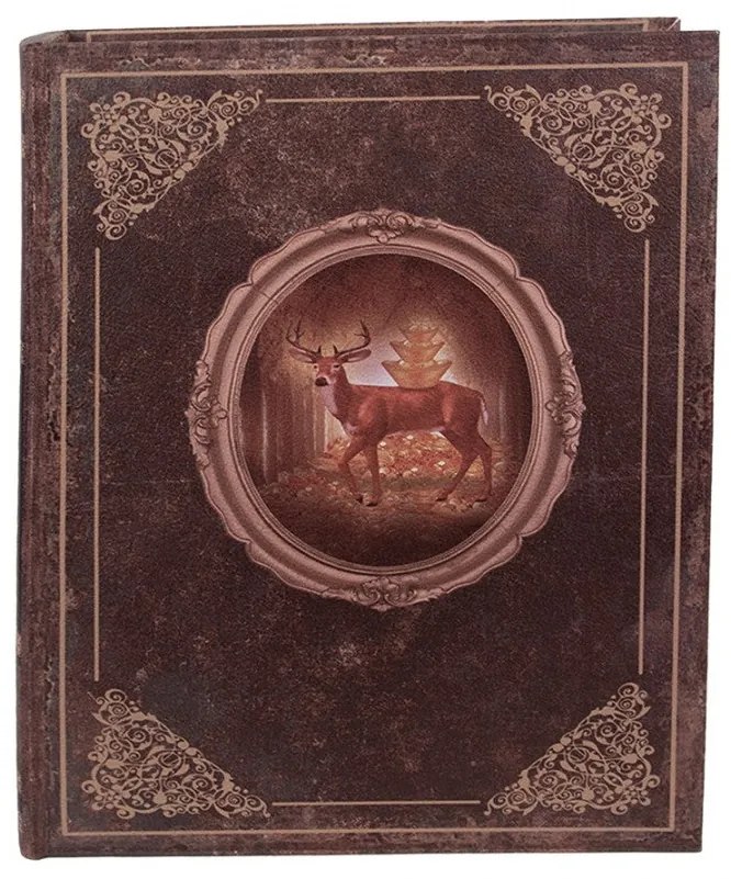Szarvasos könyv alakú fa tároló doboz szett 3 részes