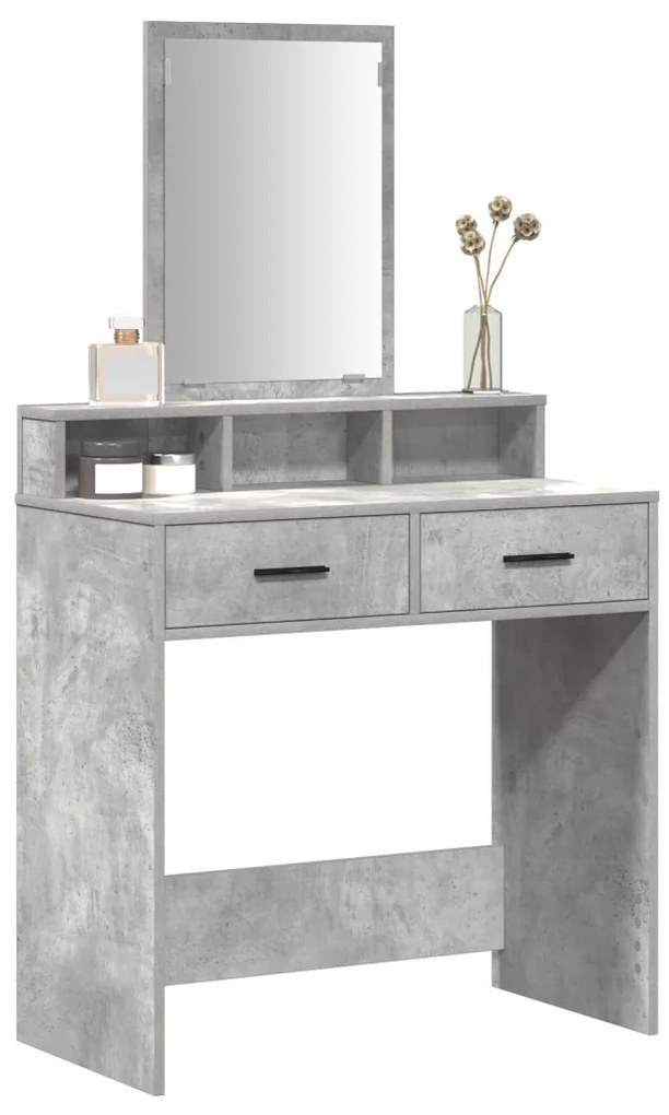 Sminkasztal Fiókokkal Beton Szürke 79x41x140 cm