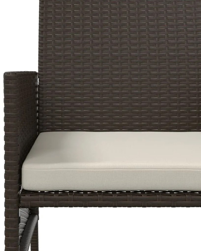 2 személyes barna polyrattan kerti kanapé asztallal/székkel