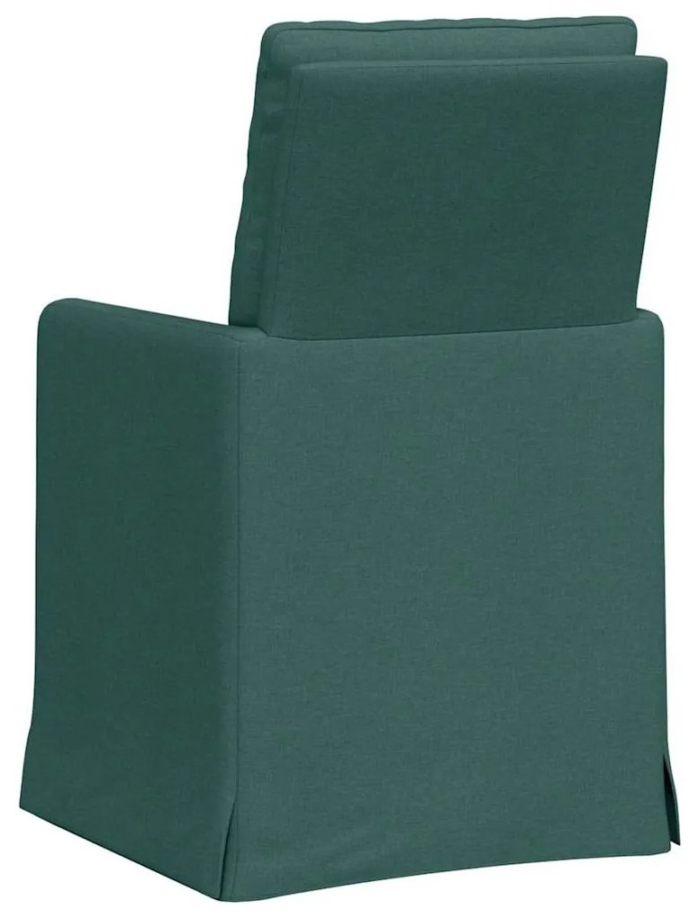 Étkező Székek 2 pcs Sötétzöld 57 x 67 x 98 cm szövet