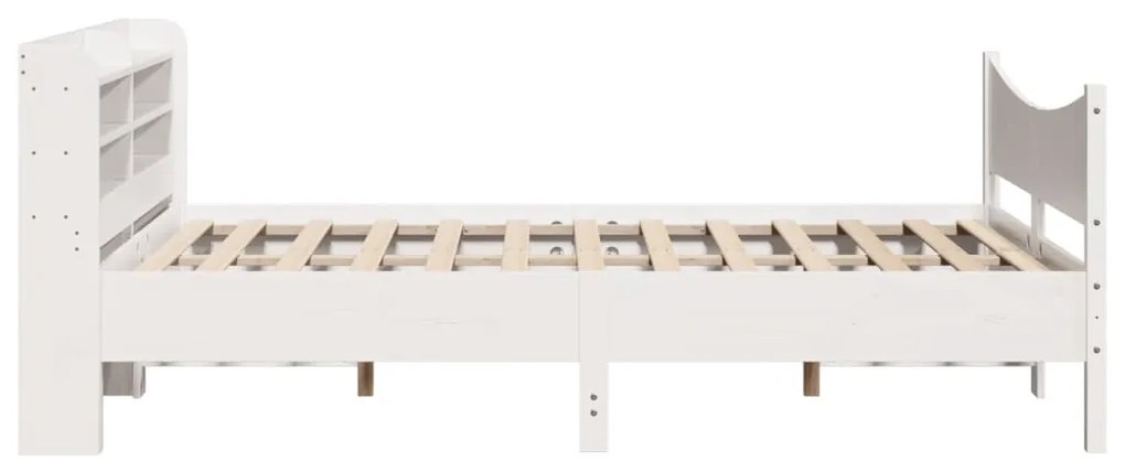 fehér tömör fenyőfa ágykeret fejtámlával 120 x 200 cm