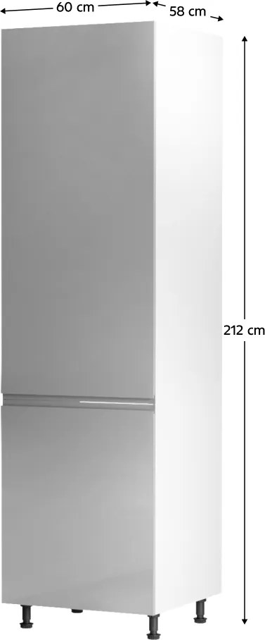 Szekrény a beépíthető hűtőhöz Aurora D60ZL, fehér, szürke