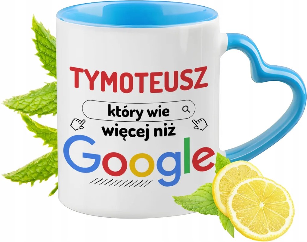 Timóteusnak Kék bögre szív alakú füllel Ajándék