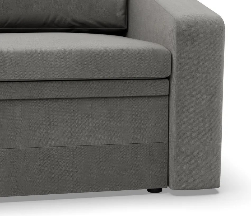 Vertico fekvőfotel, 90 cm széles, bársony, világosszürke