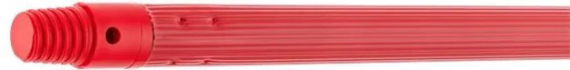 Nyél, menetes, bordázott, alukróm, 140 cm, BONUS HACCP, piros (KHT1640)
