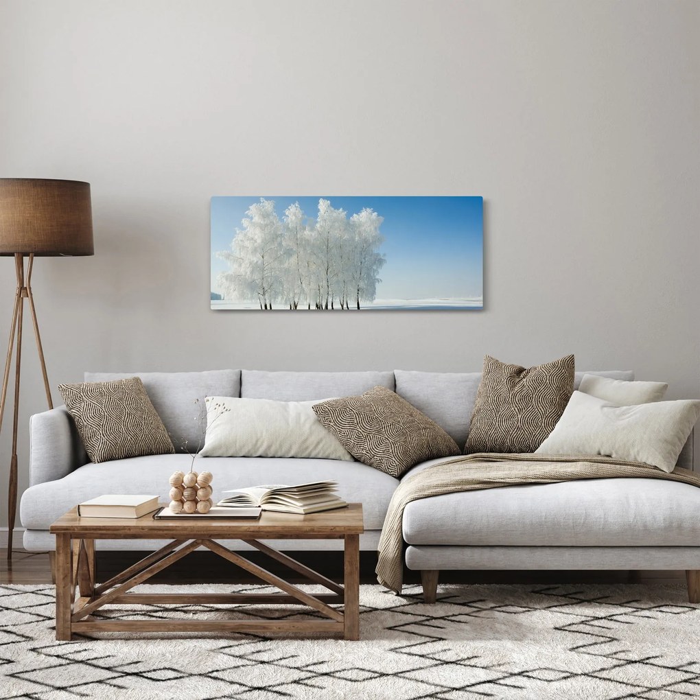Egy havas táj képe (120x50 cm)