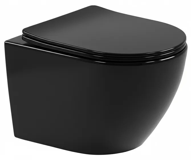 Delano fali rimless WC soft-close ülőkével fekete