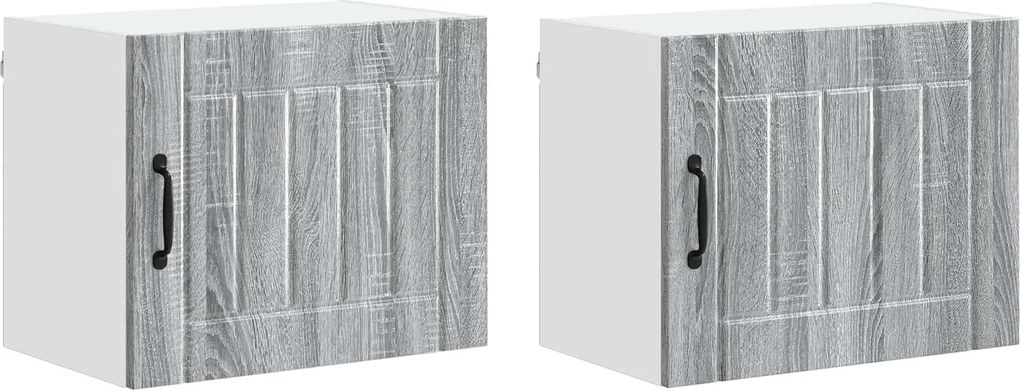 vidaXL Konyhaszekrény 2 pcs Szürke Sonoma 50 x 31 x 40 cm Faanyag