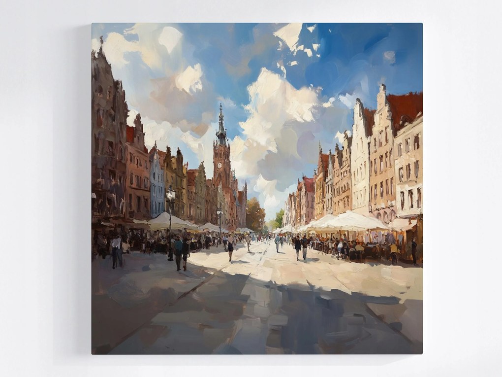 Vászonkép Canvas Építészet Város Gdańsk Utca Hosszú Piac 40x40