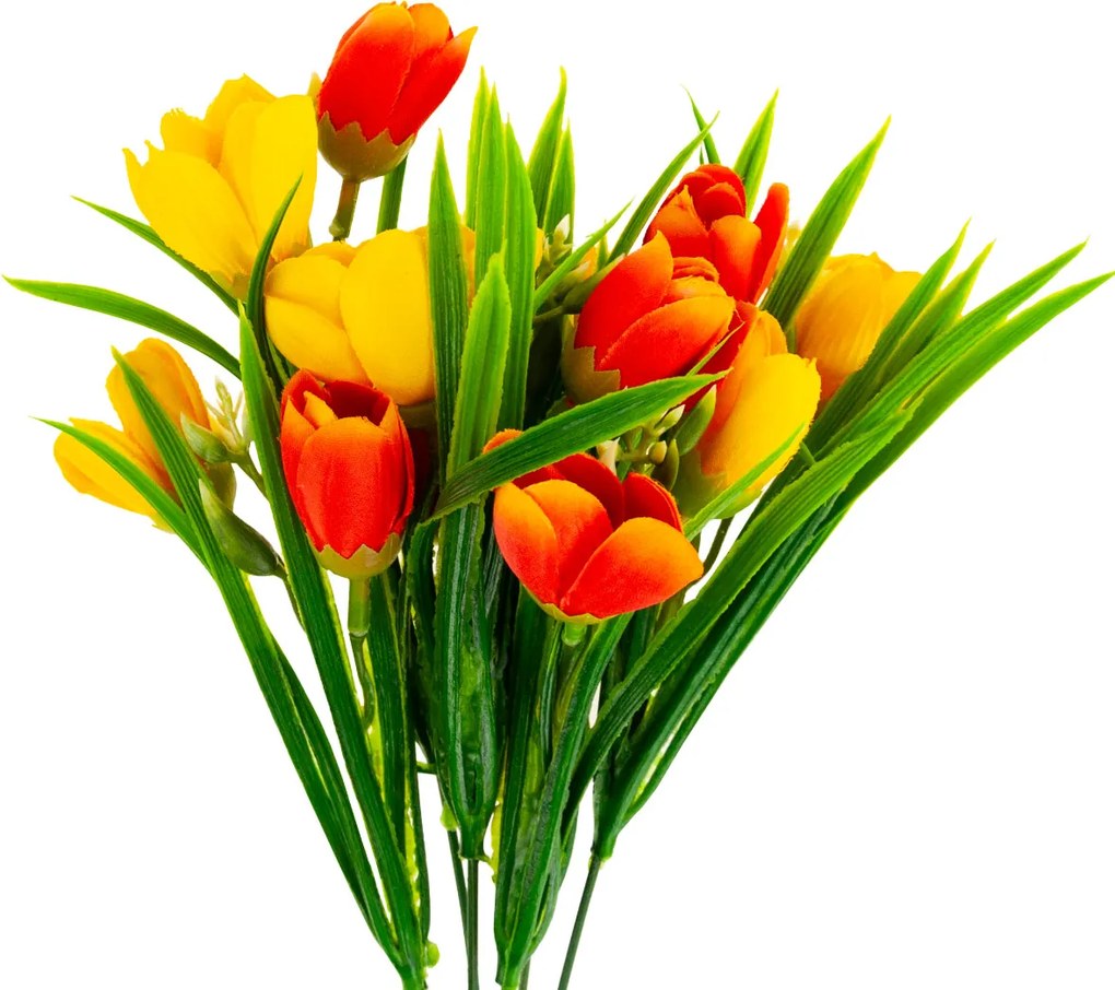 Színes Krokuszok A Fűben Művirágok csokor dekoráció húsvét váza